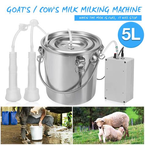 5L Electric Milking Machine Stainless Steel Milker For Farm Cows Goats