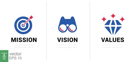 Mission Vision Values Web Page Template Modern Flat Design Concept