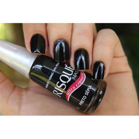 Esmalte De U As Risqu Preto Sepia Negro Ultracremoso Ml Brasilybelleza