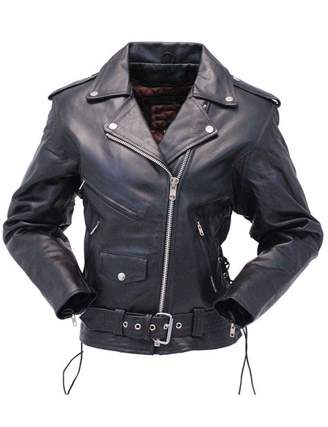 Black Leather Biker Jacket For Women