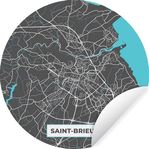 Behangcirkel Saint Brieuc Frankrijk Stadskaart Kaart