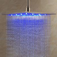 Bee Lee Contemporary 12 Inch Stainless Steel LED Rain Shower Head