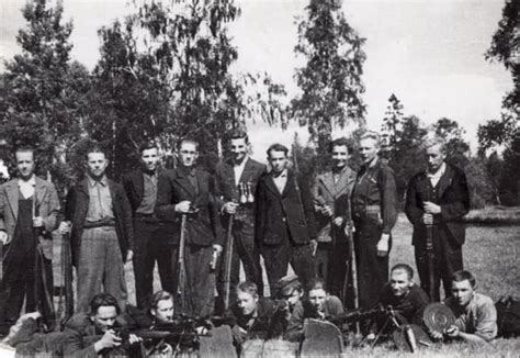 A Group Of Estonians Of The Forest Brothers In Central Estonia Meeting