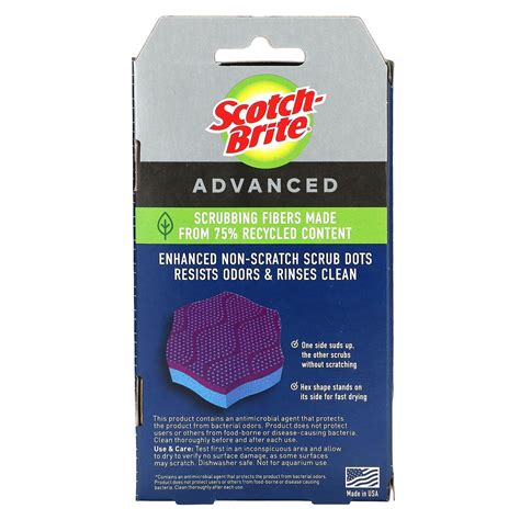 Scotch Brite Advanced Scrub Dots Non Scratch Scrubbers 2 Advanced