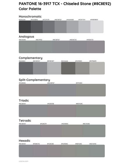 Pantone Tcx Chiseled Stone Color Palettes Colorxs