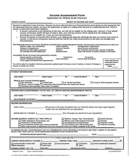 Free Income Assessment Form Samples In Pdf Ms Word Hot Sex Picture