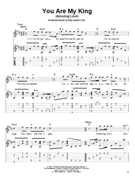 You Are My King Amazing Love By Newsboys Sheet Music For Solo Guitar At Sheet Music Direct