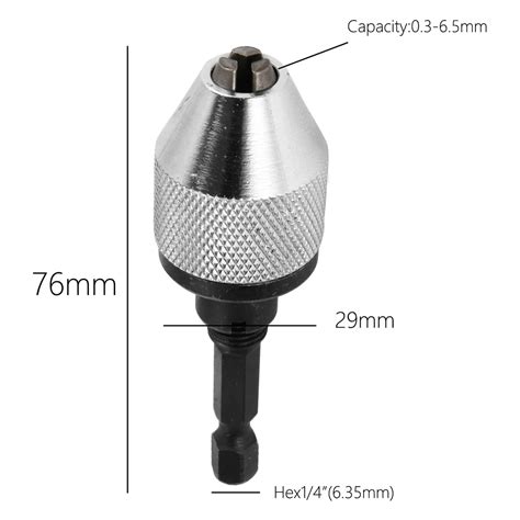 High 03 65mm Keyless Drill Chuck Screwdriver Impact Driver Adaptor 1