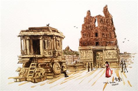 Hampi travel paintings on Behance