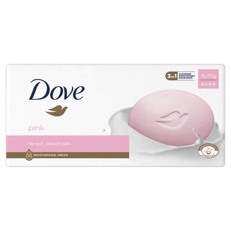 Dove Pink Beauty Bar Soap 1 4 Moisturising Cream 6 X 90g Toiletries