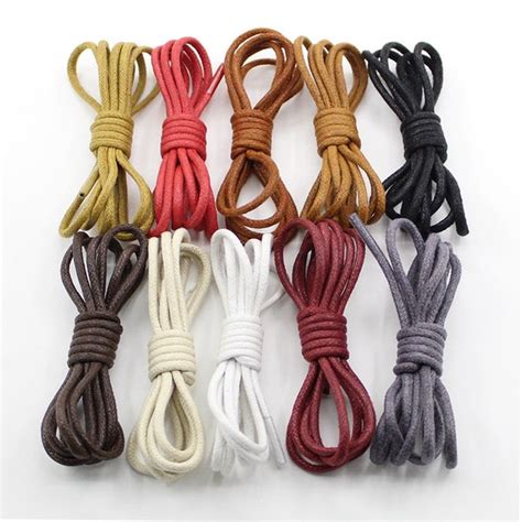 A Pair Dress Shoe Laces Premium Round Colored Waxed Shoelaces Etsy