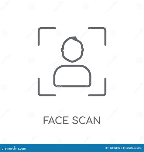 Face Scan Icon In Comic Style Facial Id Vector Cartoon Illustration On