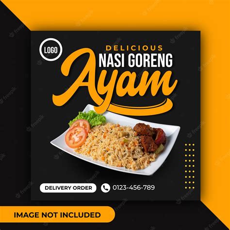 Premium Vector Nasi Goreng Social Media Post Template Design With