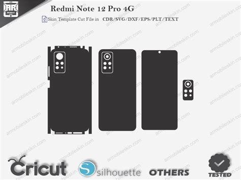 Redmi Note 12 Pro 4G Skin Template Vector ARMOBILESKIN