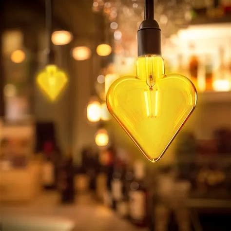 Led Lampe E Heart Herz Amber Deco Filament W K