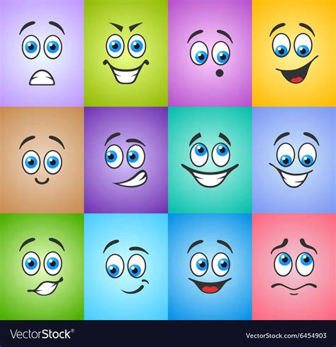 Different emotions on colored background Vector Image