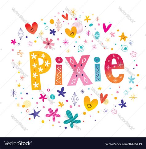 Pixie girls name Royalty Free Vector Image - VectorStock