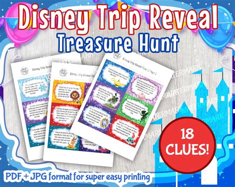 Disneyworld Trip Reveal Scavenger Hunt Clues Resort Vacation Etsy Uk