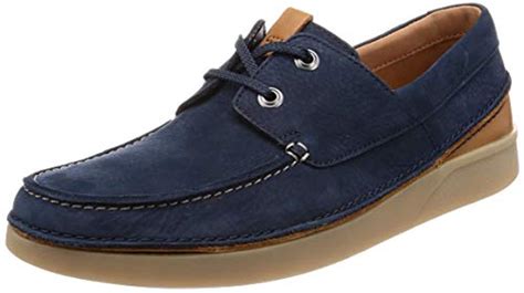 Clarks Lace Oakland Sun Nubuck Shoes In Navy Standard Fit Size 6 In