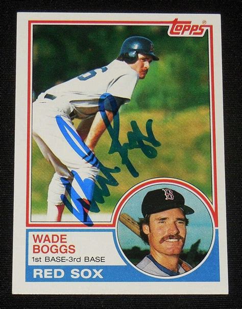 Wade Boggs Autographed Topps Rookie Baseball Card Boston Red Sox