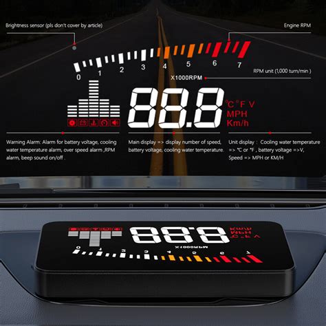 WYING X5 Car HUD OBD II Head Up Display Overspeed Warning System