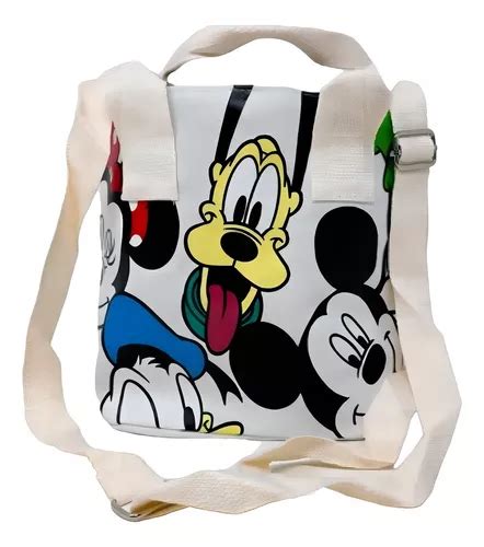 Bolsa Bandolera Micky Mouse Y Sus Amigos Color Crema Env O Gratis