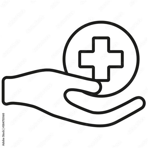 Mano Con S Mbolo Del Hospital Dar Salud Stock Vector Adobe Stock