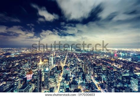 New York City Night Aerial View Stock Photo 197030603 | Shutterstock