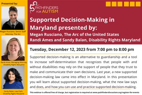 Supported Decision Making In Maryland Webinar Pathfinders For Autism