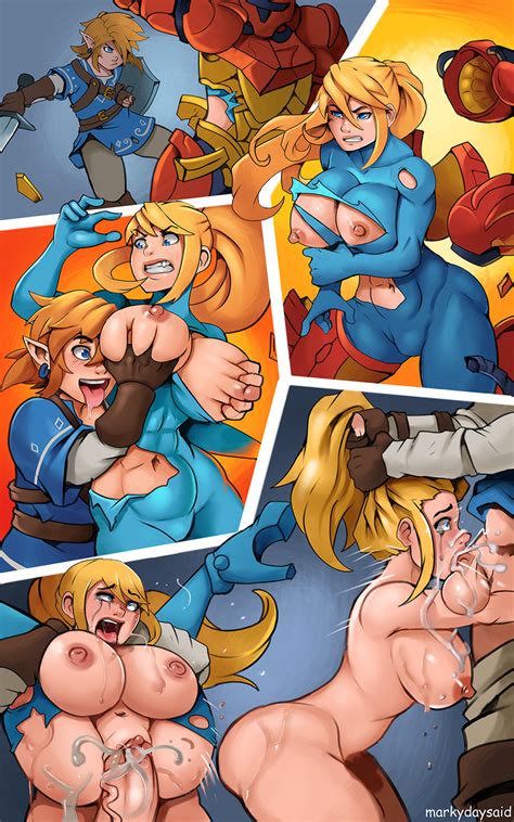 Metroid porn LoZ porn Samus Aran Самус Аран Link Линк