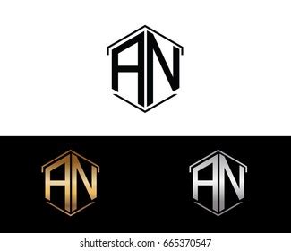 Letters Linked Hexagon Shape Logo Stock Vector Royalty Free