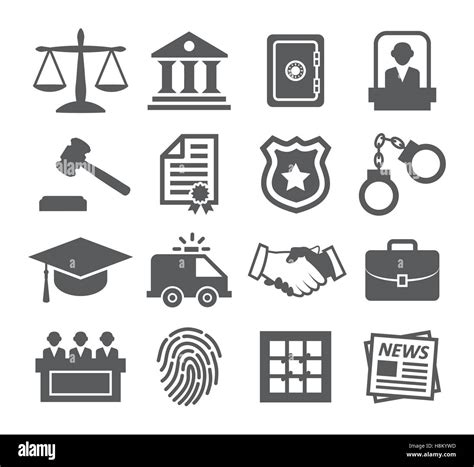 Iconos De La Ley Imagen Vector De Stock Alamy