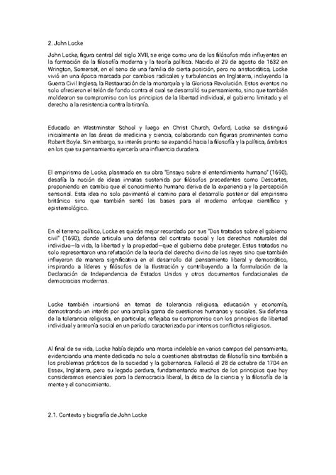 John Locke Resumen Filosofia 2 John Locke John Locke Figura