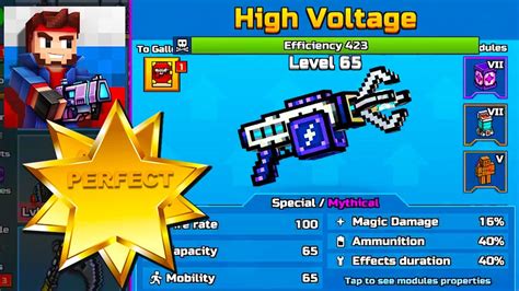 Pixel Gun 3d High Voltage Mythical Lvl 65 Max Upgrade Youtube