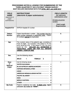 Fillable Online Processing Notes Legend For Submissions Of Fax Email