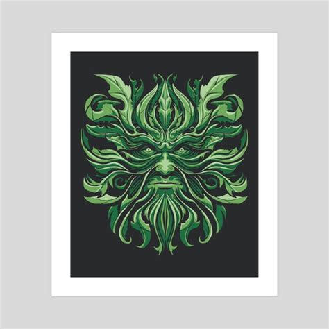 Green Man Celtic Mythology An Art Print By Pretty Pixels Inprnt