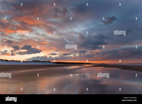 Sunset at Holkham beach National nature reserve Norfolk Stock Photo - Alamy