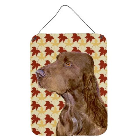 Field Spaniel Fall Leaves Portrait Wall Or Door Hanging Prints 16hx12w Qfc