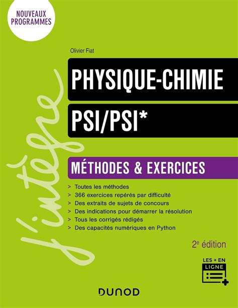 Physique Chimie M Thodes Et Exercices Psi Psi E D J Int Gre