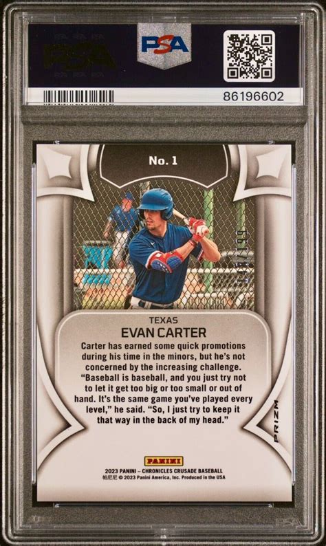 Panini Chronicles Crusade Red Wave Prizm Evan Carter Rc