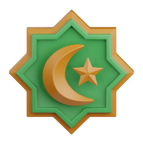 3d Rendering Islam Symbol Isolated Useful For Muslim Religion Ramadan