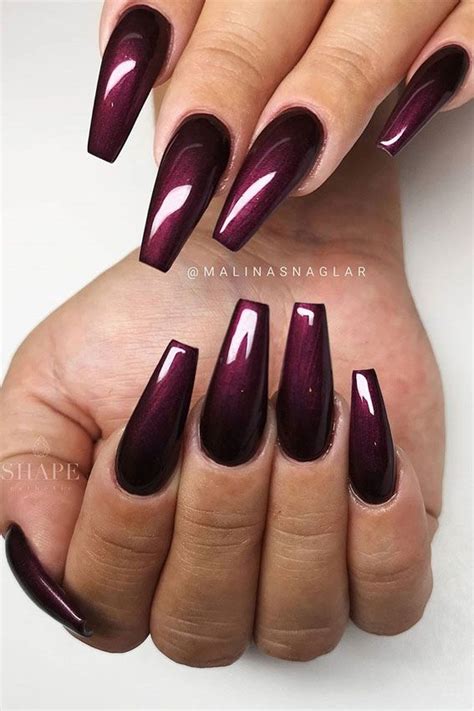 40 Beautiful Nail Design Ideas To Wear In Fall Aubergine Nail Color