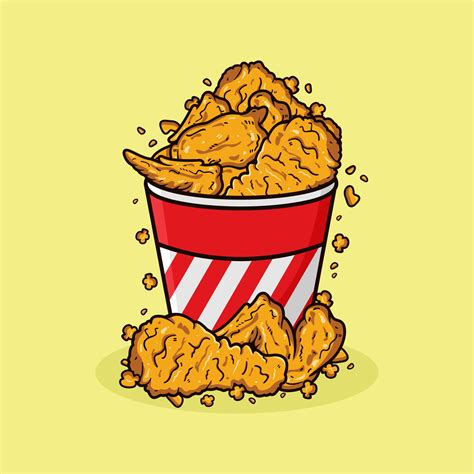 Fried chicken with box flat design illustration 22282544 Vector Art at ...