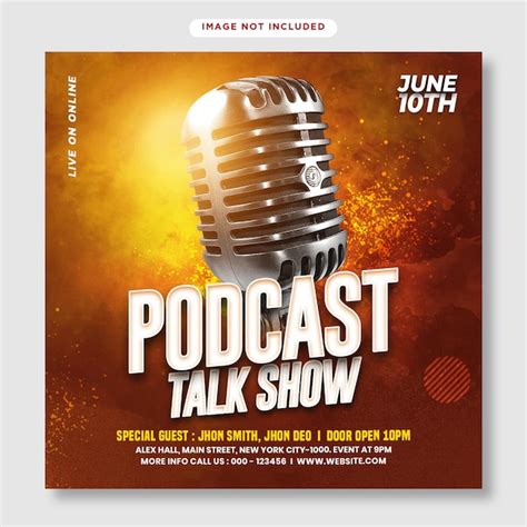 Premium PSD | Podcast show flyer and instagram post template