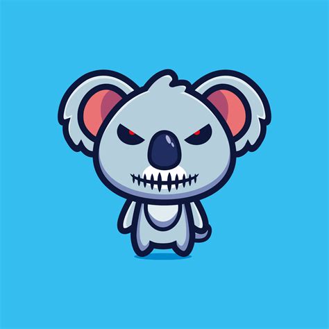 Evil koala mascot cartoon character design premium vector 6952074 ...