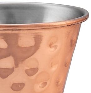 Choice 2 5 Oz Hammered Copper Plated Stainless Steel Round Sauce Cup