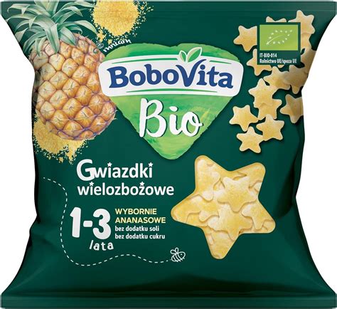 BoboVita Bio Gwiazdki Wielozbożowe wybornie ananasowe 20g Ceny i