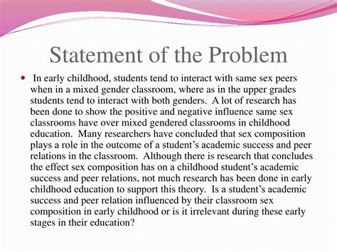 PPT Single Sex Classrooms Vs Mixed Gender Classrooms The Effects On Peer Relations And