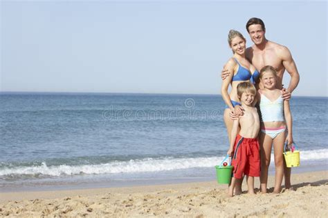 Portrait of Family Enjoying Beach Holiday Stock Photo - Image of children, mother: 55891052