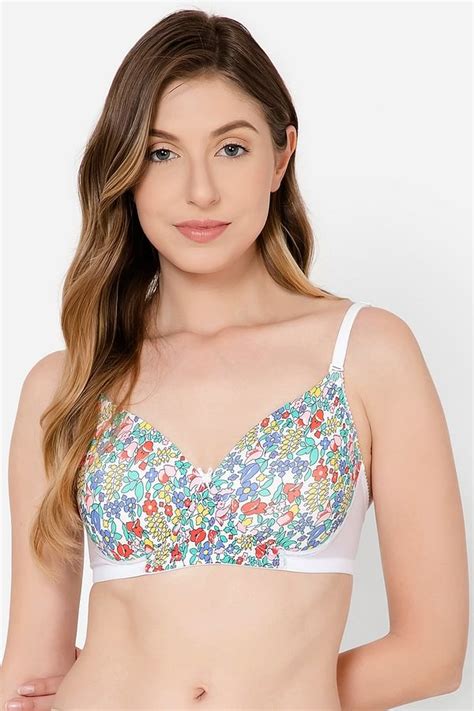 Buy Padded Non Wired Full Cup Floral Print T Shirt Bra In Multicolour Online India Best Prices